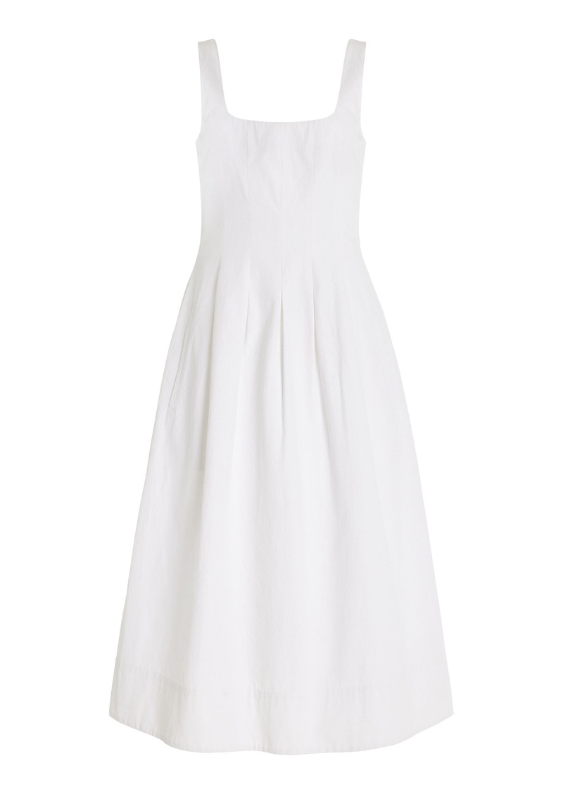 Proenza Schouler White Label - Shelby Rumpled-Cotton Midi Dress - White - US 6 - Moda Operandi