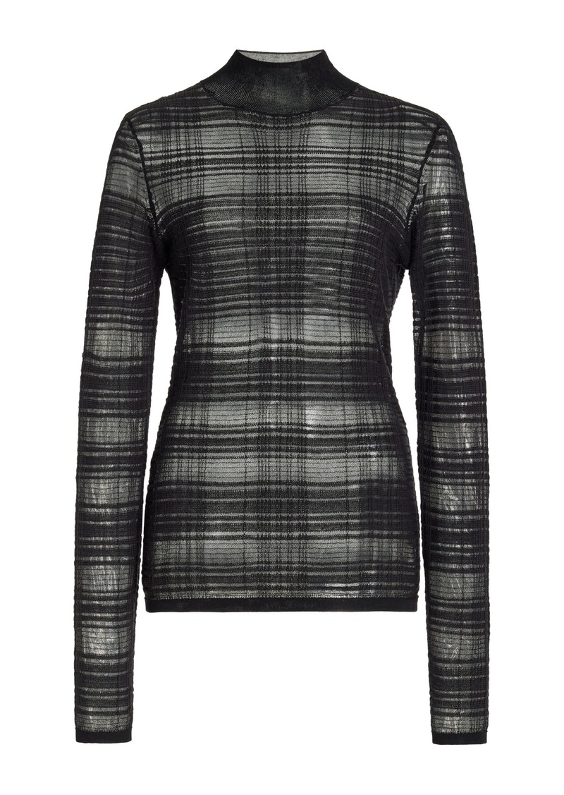 Proenza Schouler White Label - Stefanie Plaid Knit Sweater - Black - M - Moda Operandi