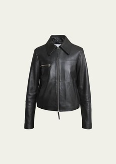 Proenza Schouler White Label Annabel Zip-Front Leather Jacket