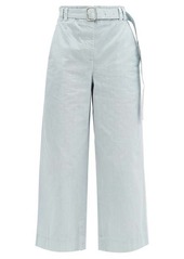 Proenza Schouler White Label Belted cropped cotton wide-leg trousers