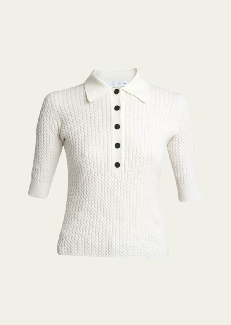 Proenza Schouler White Label Cooper Knit Polo Top