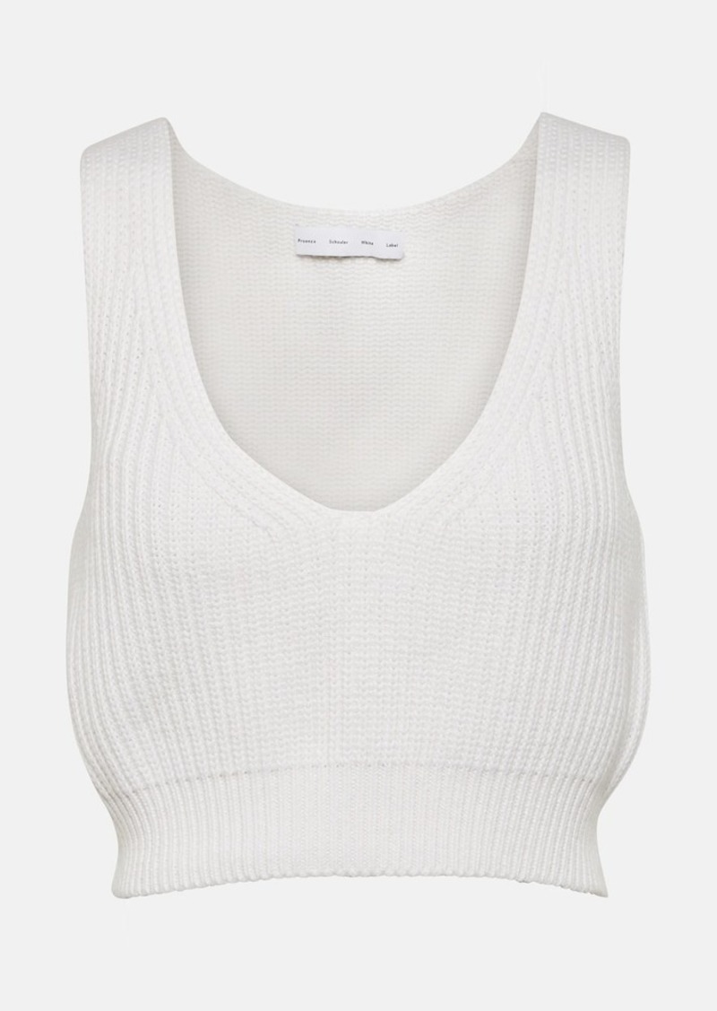 Proenza Schouler White Label cotton and cashmere crop top