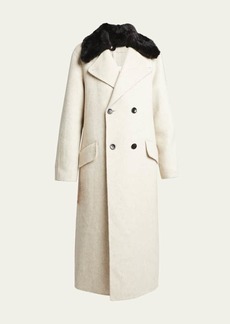 Proenza Schouler White Label Emma Fuzzy Collared Coat