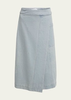 Proenza Schouler White Label Iris Twill Midi Wrap Skirt