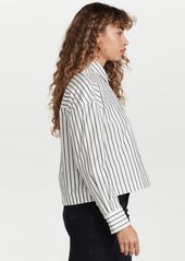 Proenza Schouler White Label Stripe Poplin Cropped Shirt