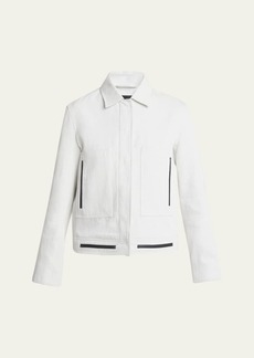 Proenza Schouler Wiley Leather Trim Suiting Jacket