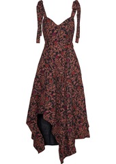 Proenza Schouler Woman Asymmetric Floral-print Crepe Dress Black