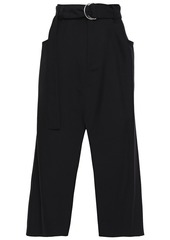 Proenza Schouler Woman Belted Wool-blend Twill Midi Skirt Black