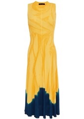 Proenza Schouler Woman Knotted Tie-dyed Ribbed-knit Midi Dress Marigold