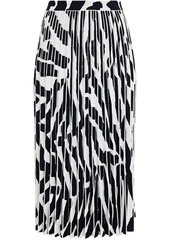 Proenza Schouler Woman Pleated Jacquard-knit Midi Skirt Animal Print