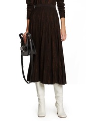 Proenza Schouler Woodgrain Jacquard Pleated Midi Skirt