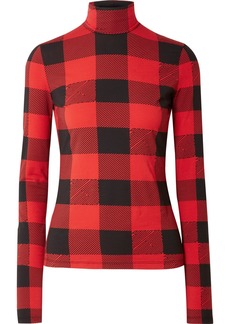 Proenza Schouler Pswl Checked Stretch-cotton Jersey Turtleneck Top