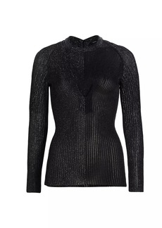 Proenza Schouler Re-Edition Metallic Rib-Knit Pullover Sweater