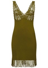 Proenza Schouler ribbed knit lace dress