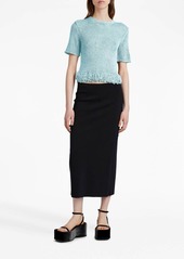 Proenza Schouler ribbon crochet fringe top