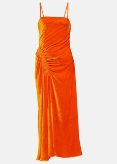 Proenza Schouler Ruched velvet midi dress