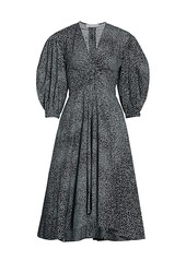 Proenza Schouler Scatter Dot Puff-Sleeve A-Line Dress