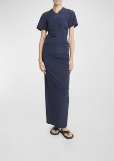 Proenza Schouler Sidney Ruched Slim Self-Tie Silk Dress