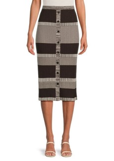 Proenza Schouler Striped Silk Blend Skirt