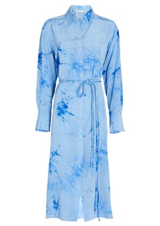 Proenza Schouler Tie-Dye Silk Midi Shirt Dress