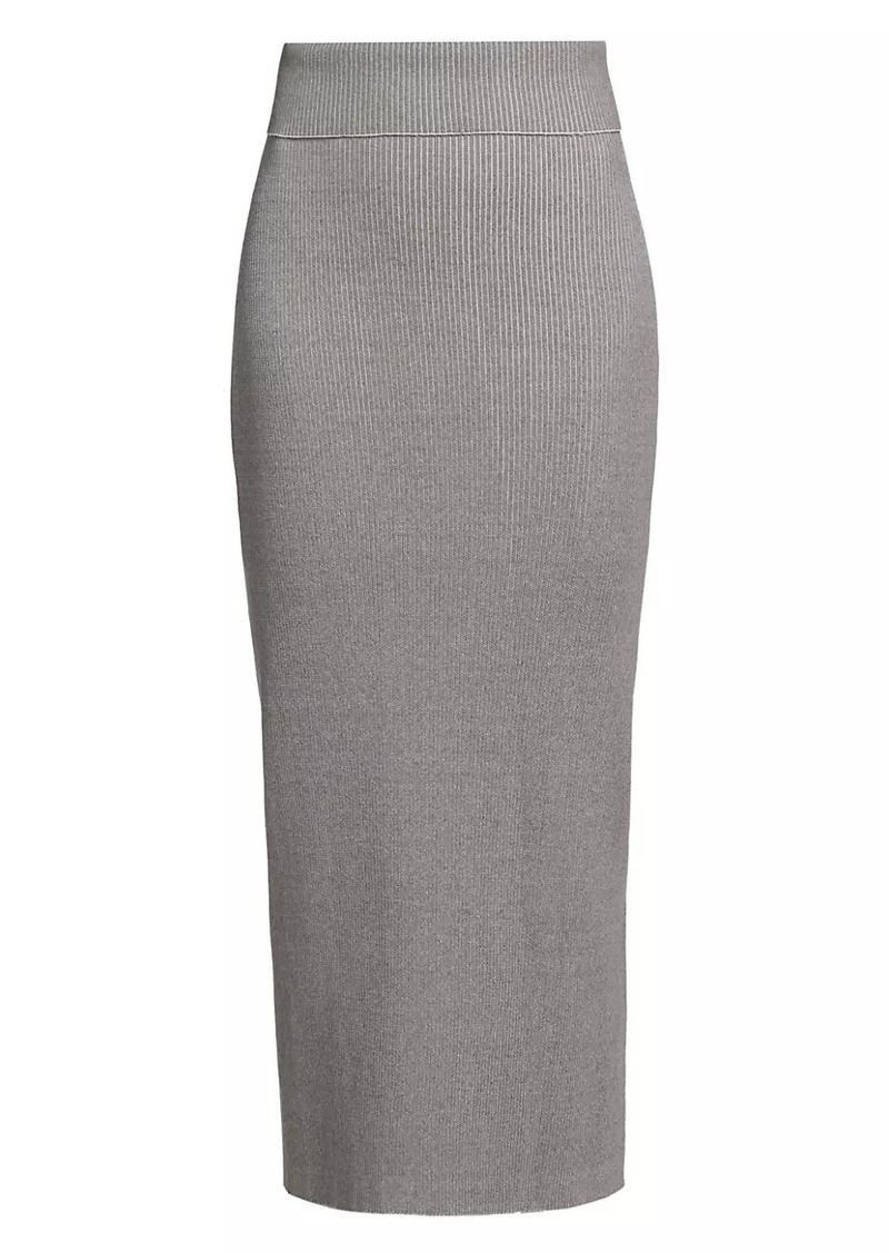 Proenza Schouler Willow Silk & Cotton Rib-Knit Midi-Skirt