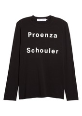 Proenza Schouler White Label Women's Long Sleeve Logo Graphic Tee in Black at Nordstrom