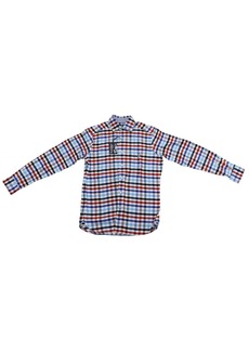Psycho Bunny Men's Yarn Dye Flannel Shirt In Red/white/blue