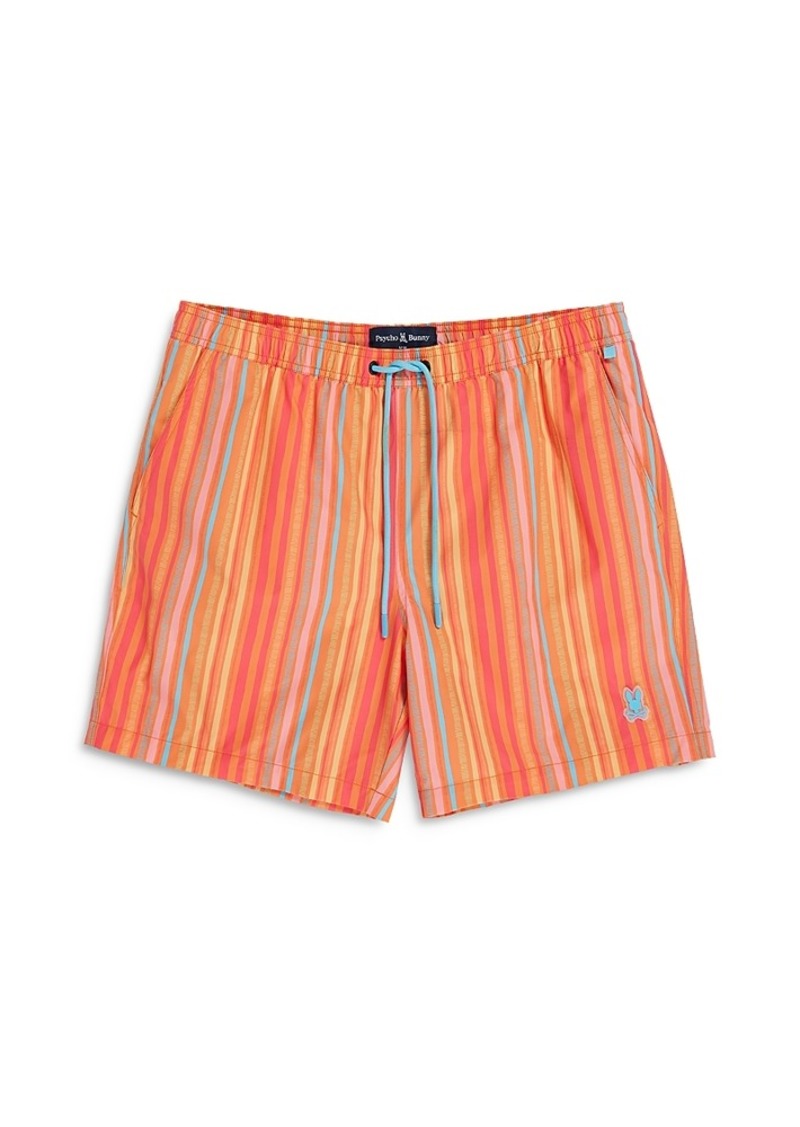 Psycho Bunny Anton Stretch Stripe Regular Fit 5.75 Swim Trunks