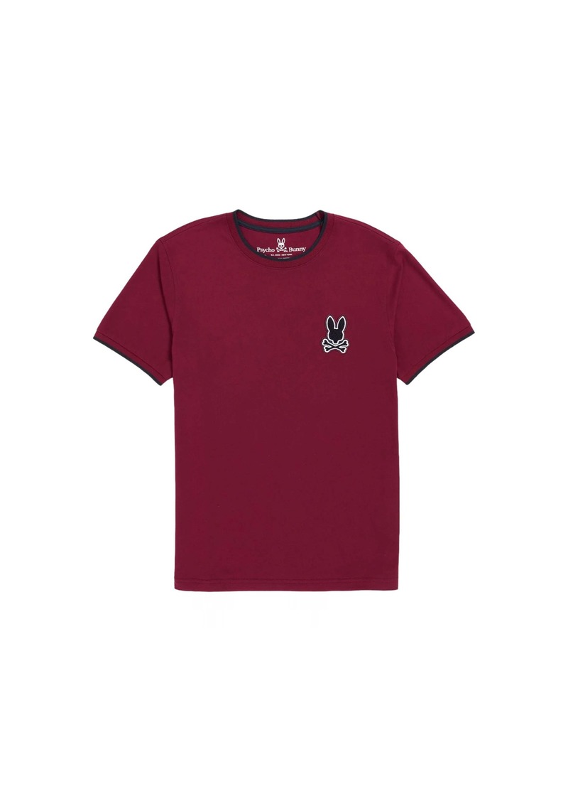 Psycho Bunny Broad Chenille Patch Logo Crimson Men's Tee B6U897U1PC-CMS