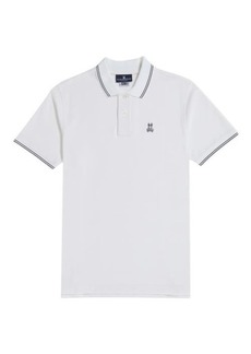 Psycho Bunny Landon Tipped Piqué Polo in White at Nordstrom