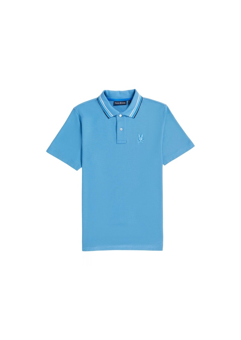 Psycho Bunny Men's Athens Pique Polo Cool Blue B6K122Y1PC-COE