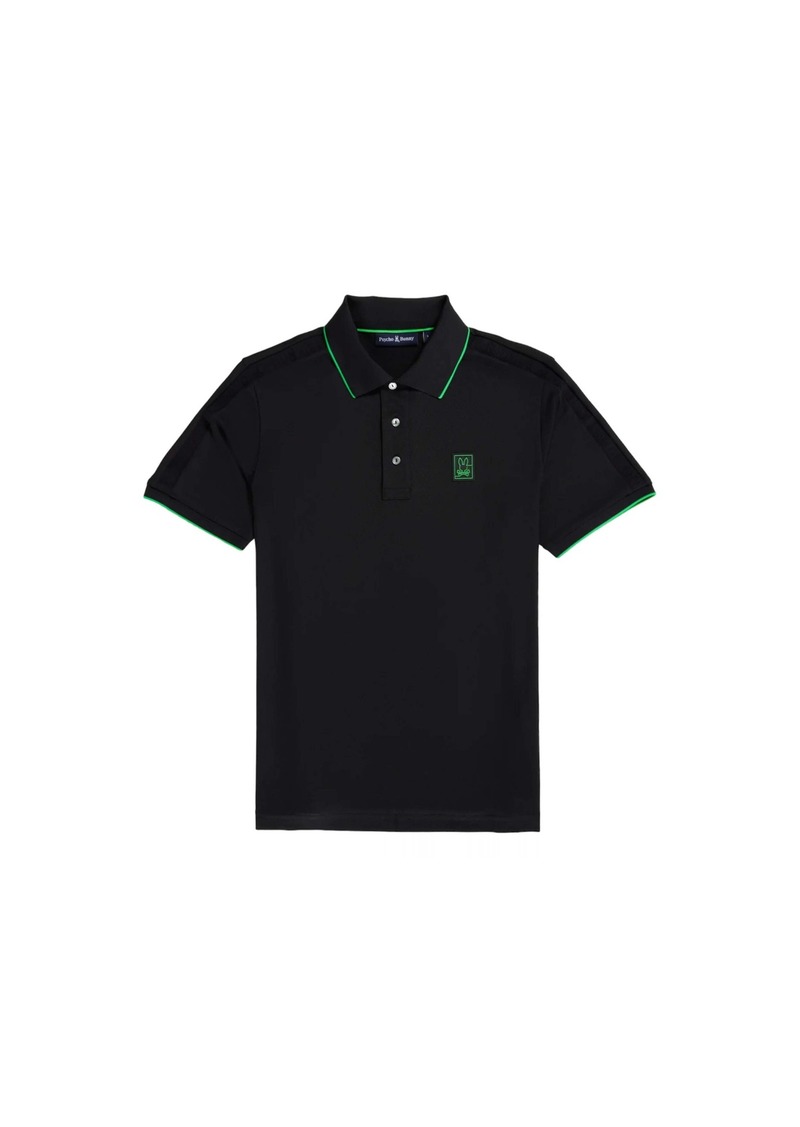 Psycho Bunny Men's Gilson Sport Polo Black/Green B6K403Z1PL-BLK