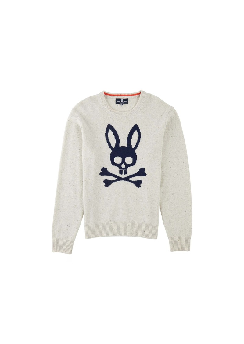 Psycho Bunny Men's Vandam Wool Sweater Alabaster B6E984U1WO-ALB