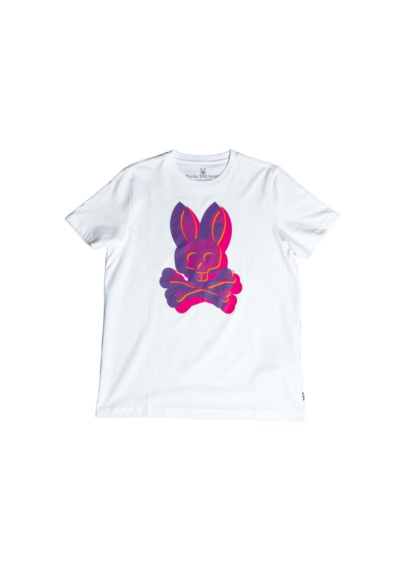 Psycho Bunny Nickolas Graphic White Men's Tee Shirt B6U820S1PC-WHT