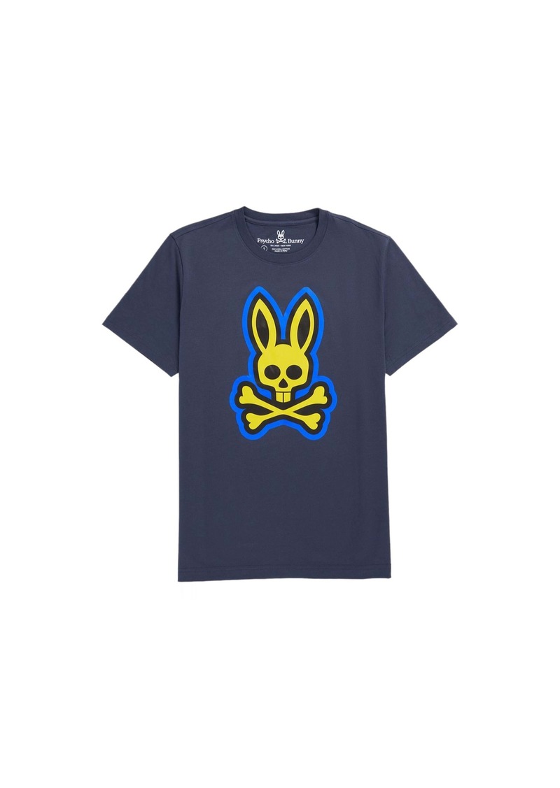 Psycho Bunny Patchin Graphic North Sea Navy Men's Tee Shirt B6U852U1PC-NRS