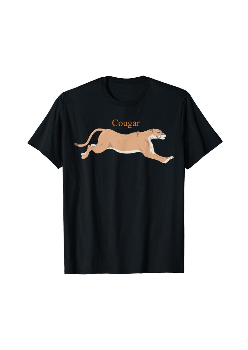 Cougar Running T-shirt Big Puma Cat Lover
