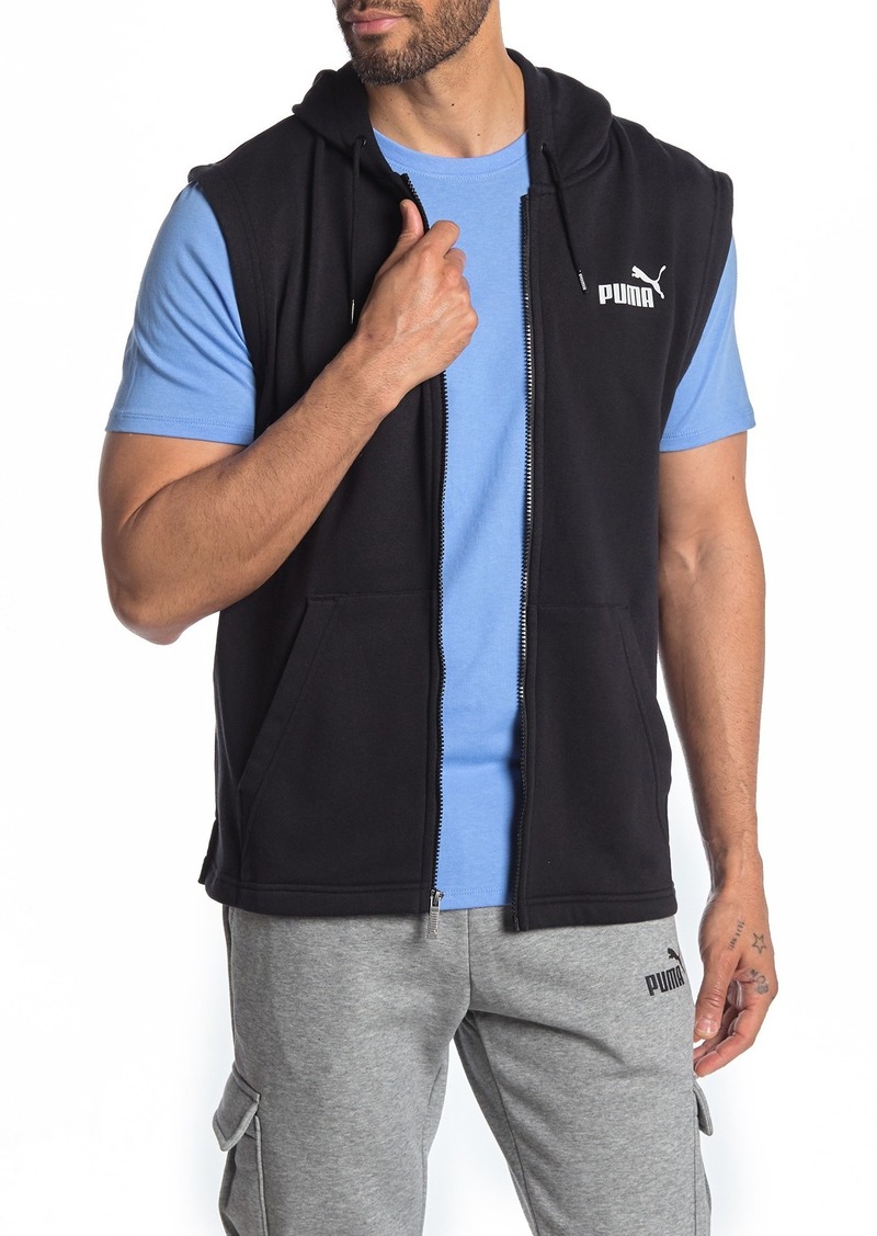 sleeveless full zip hoodie