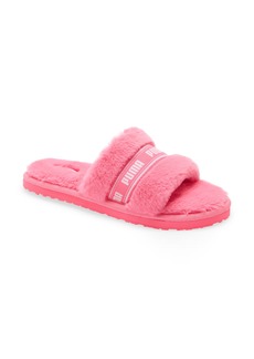 PUMA Fluff Slide Sandal in Pink/White at Nordstrom