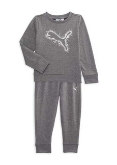 Puma Little Boy&#8217;s 2-Piece Logo Sweatshirt & Joggers Set