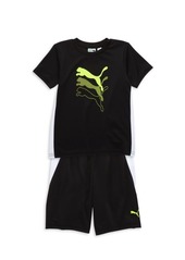 Puma Little Boy's 2-Piece Logo T-Shirt & Shorts Set