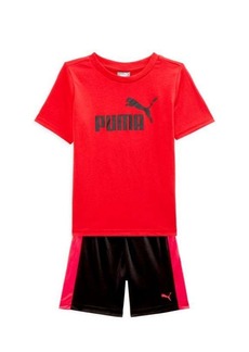 Puma Little Boy's Logo Tee & Shorts Set