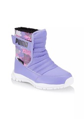 Puma Little Girl's & Girl's Camouflage Quilted Snow Boots