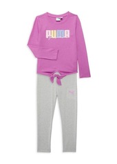 Puma Little Girl's 2-Piece Logo Top & Leggings Set