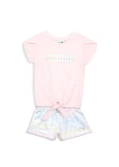 Puma Little Girl's 2-Piece Top & Shorts Set