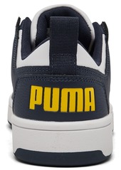 Puma Big Kids' Rebound LayUp Low Casual Sneakers from Finish Line - Navy, Yellow