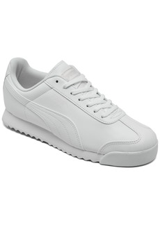 Puma Big Kids Roma Basic Casual Sneakers from Finish Line - White, Light Gray