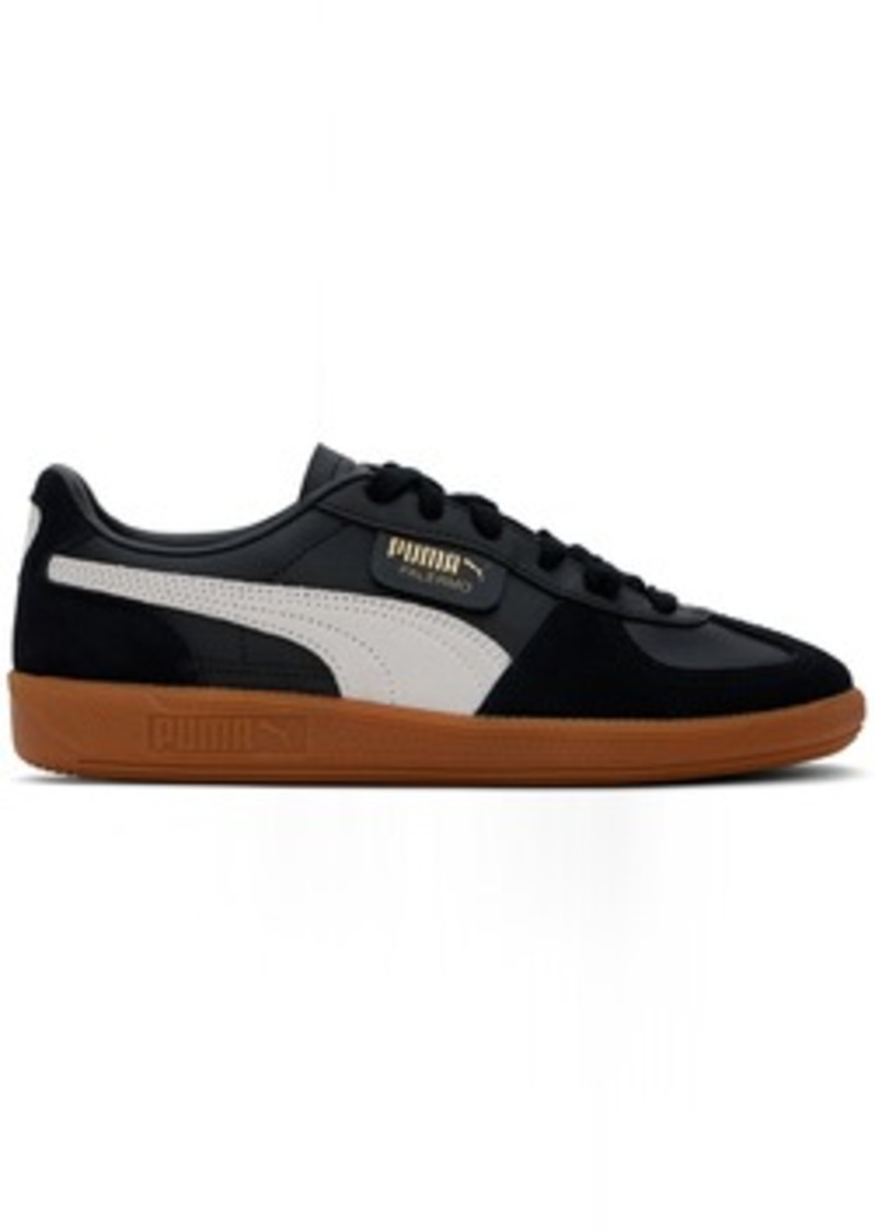 PUMA Black Palermo Leather Sneakers