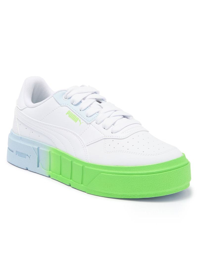 PUMA Cali Court Platform Sneaker in Puma White/Blue/Green at Nordstrom Rack