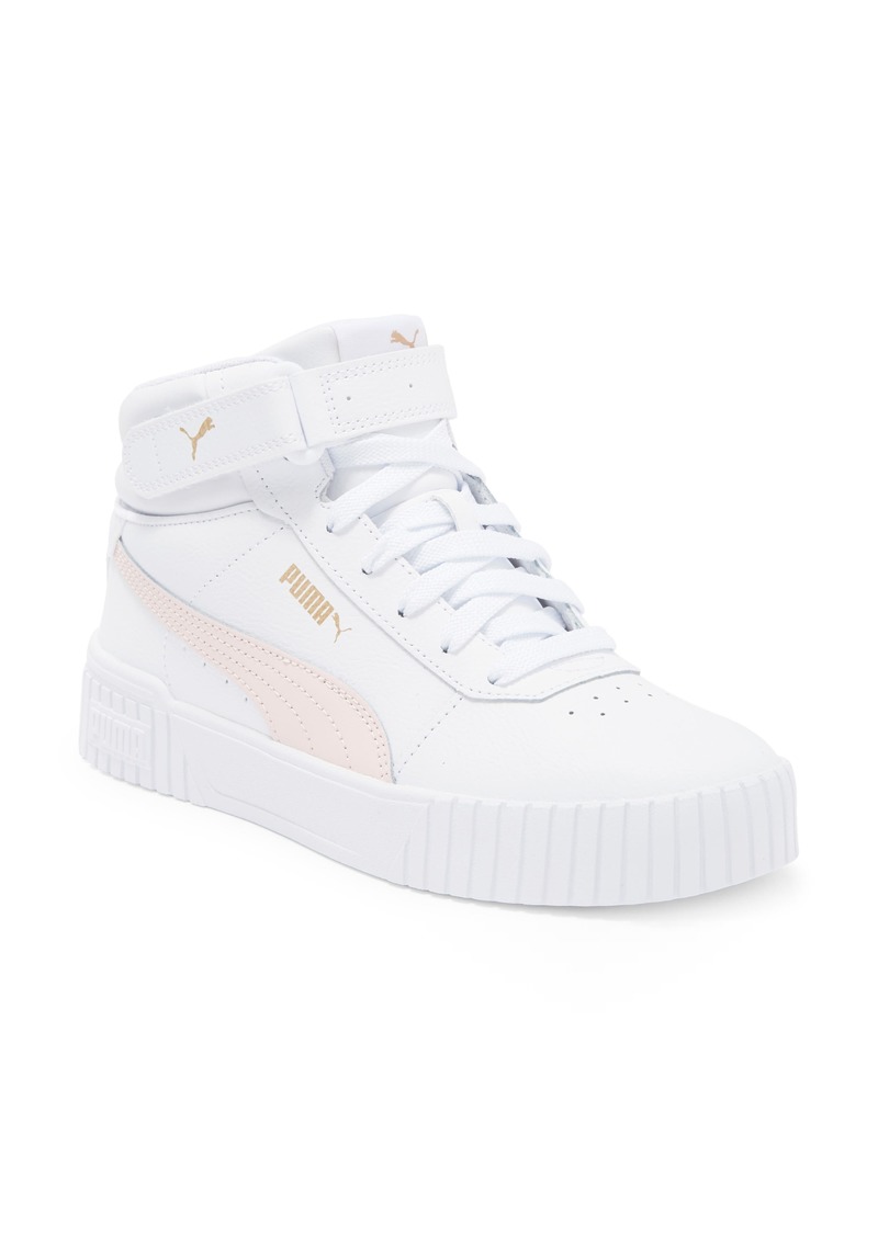 PUMA Carina 2.0 Mid-Top Sneaker in Puma White-Frosty Pink at Nordstrom Rack