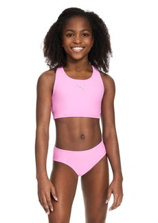 PUMA Cross Back Two-Piece Swimsuit in Pink/Purple at Nordstrom Rack